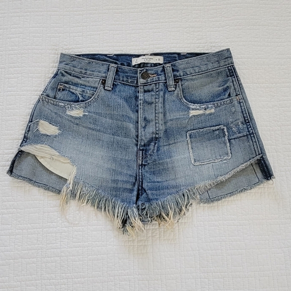 Abercrombie & Fitch Distressed Jean Shorts - Picture 7 of 14